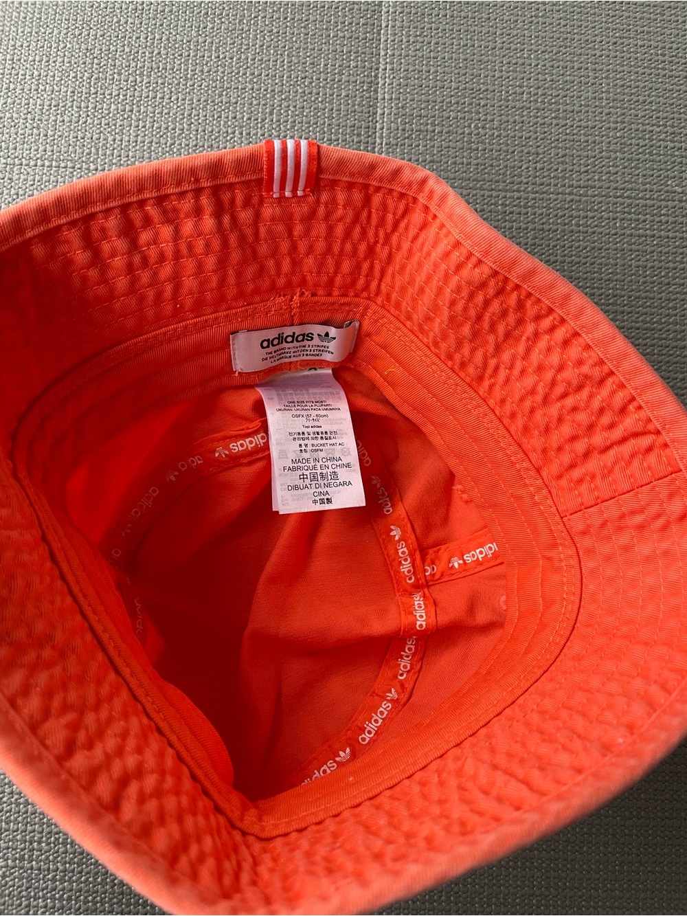 adidas Orange Trefoil Bucket Hat - Picture 3 of 5